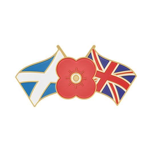 Cross Flags Pin Badge 25B - Poppyscotland