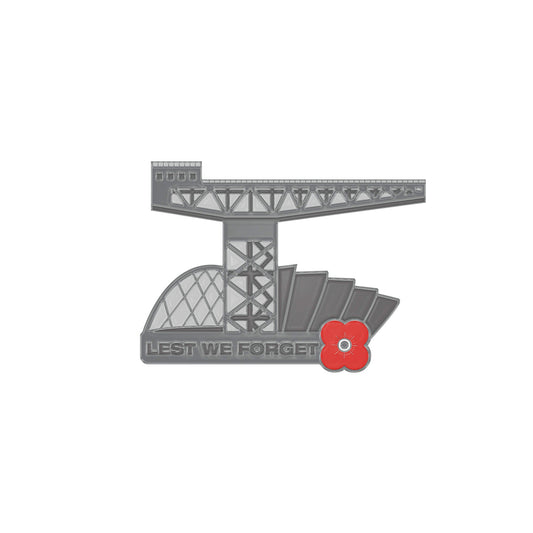 Glasgow Skyline Pin Badge 25M - Poppyscotland