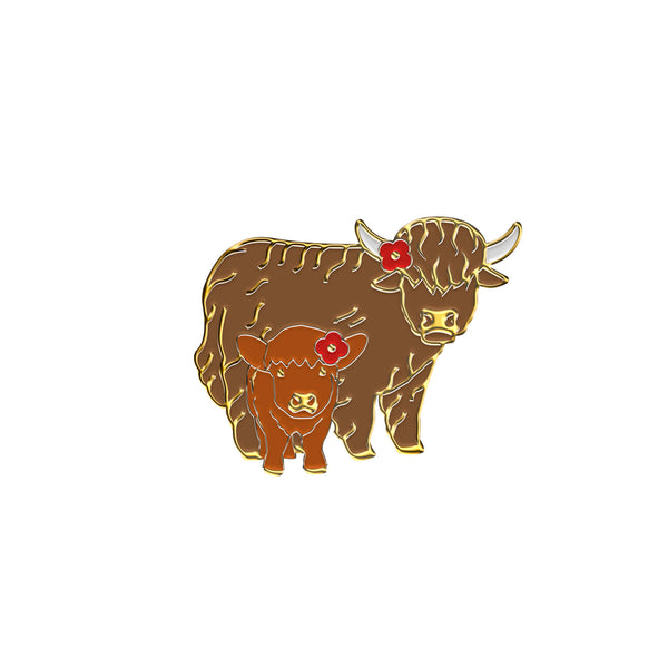 Highland Coos Pin Badge 23Q | Poppyscotland