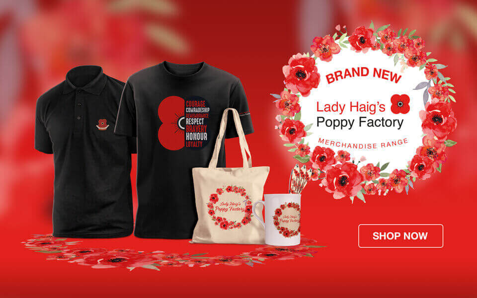 Some of our Lady Haig's Poppy Factory clothing and gifts available in store.