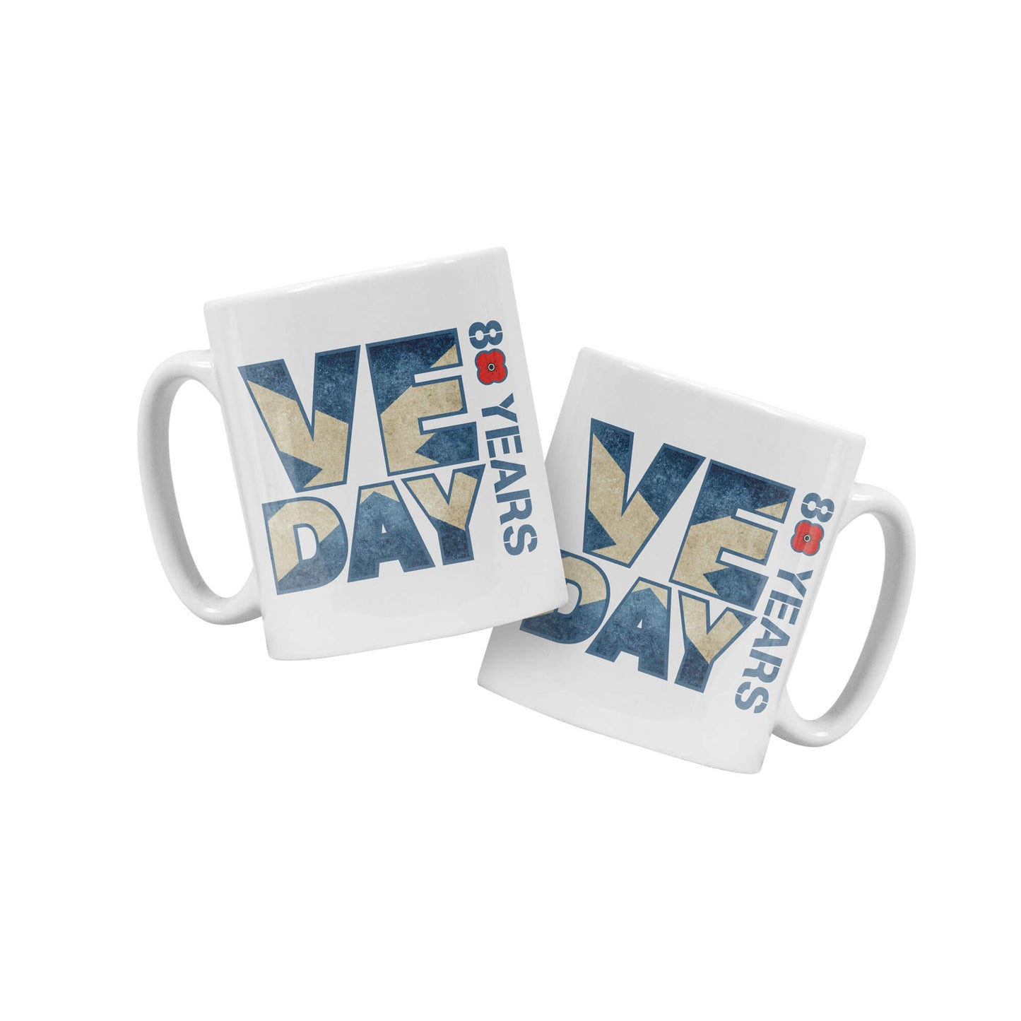 VE Day 80th Anniversary Flag Mug | Saltire | White | Poppyscotland