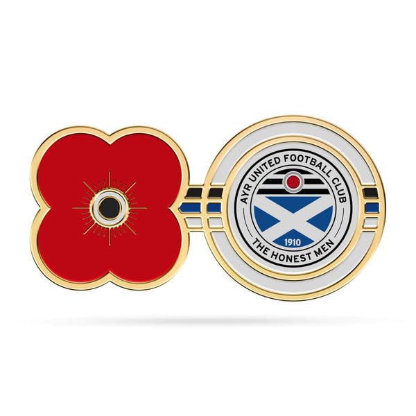 Ayr United FC Poppy PIn Badge - Poppyscotland