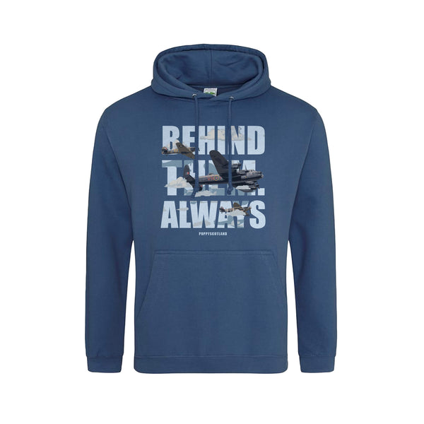 Behind Them Always Lancaster Hoodie | Air Force Blue | Poppyscotland