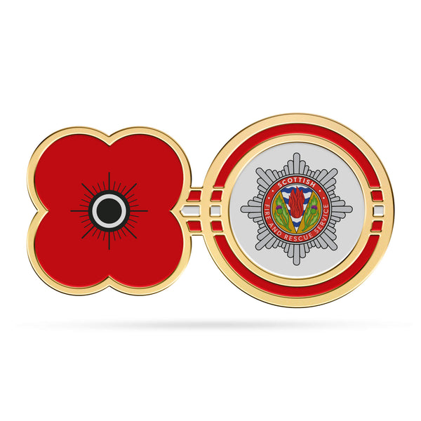 Scottish Fire And Rescue Poppy Pin Badge FR22C