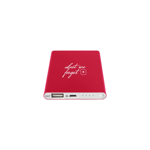 Lest We Forget Power Bank | Red | Poppyscotland