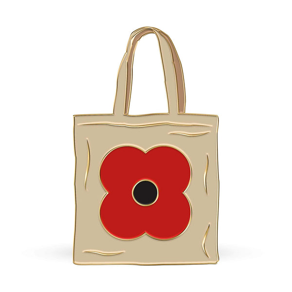 Poppy Tote Bag Pin Badge - Poppyscotland