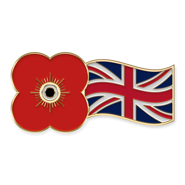 Poppy and Union Jack Pin Badge - Poppyscotland