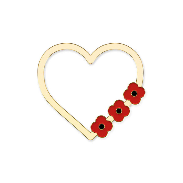 poppyscotland poppy heart pin badge 30D