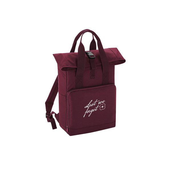 Roll Top Rucksack | Burgundy | Poppyscotland