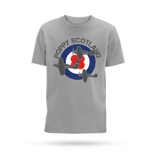 Grey Poppyscotland Spitfire Flyby T-Shirt