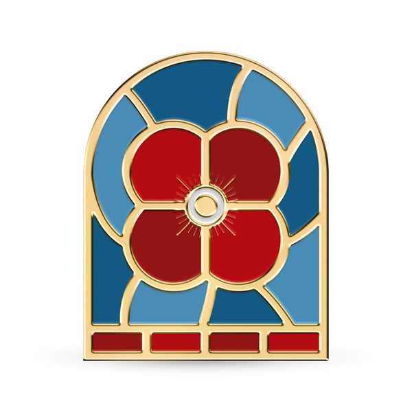 Poppy Stained Glass Window Pin Badge - Poppyscotland