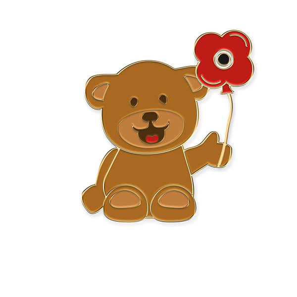Pin Badge Teddy Bear 21L Poppyscotland