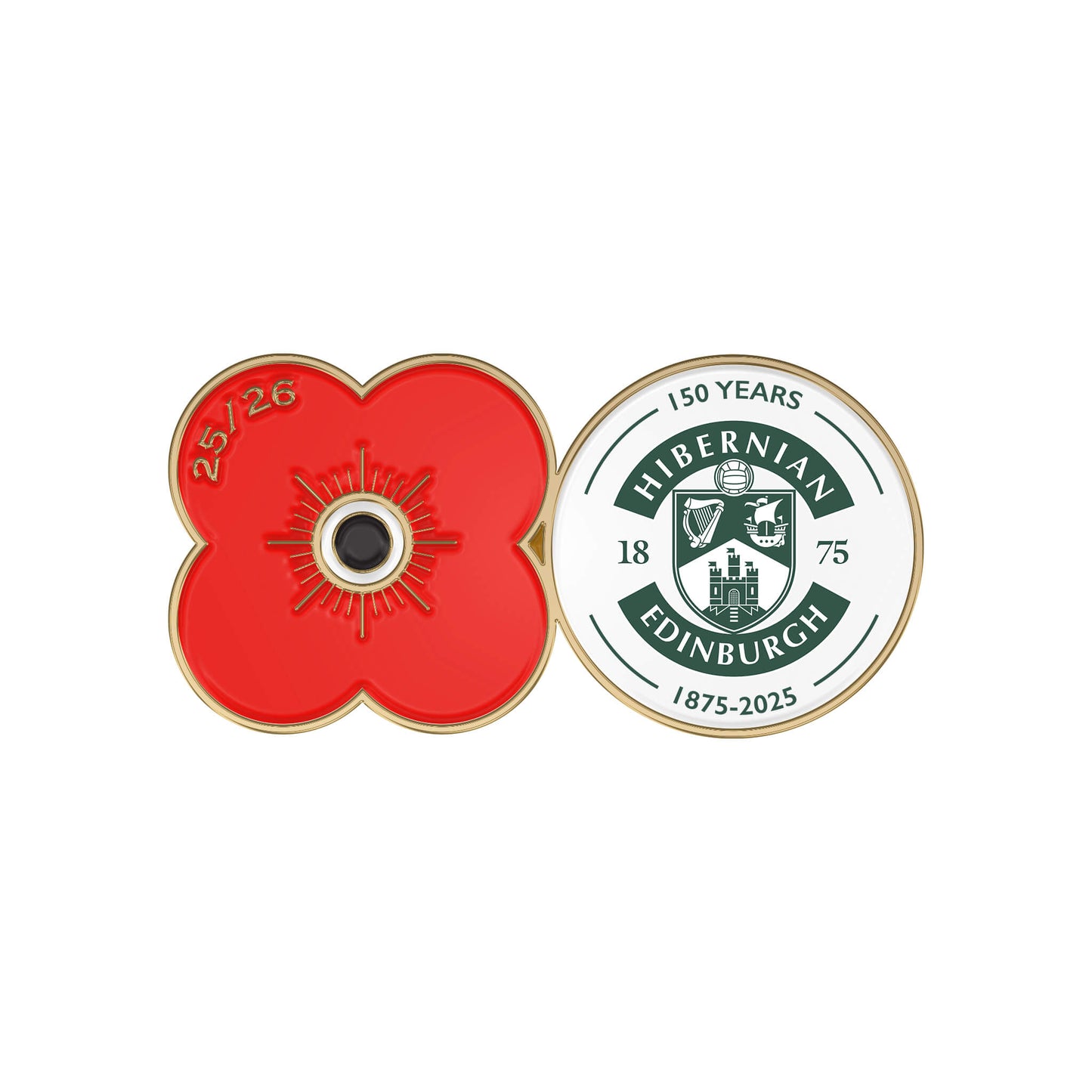 Hibernian F.C. Pin Badge F25D - Poppyscotland