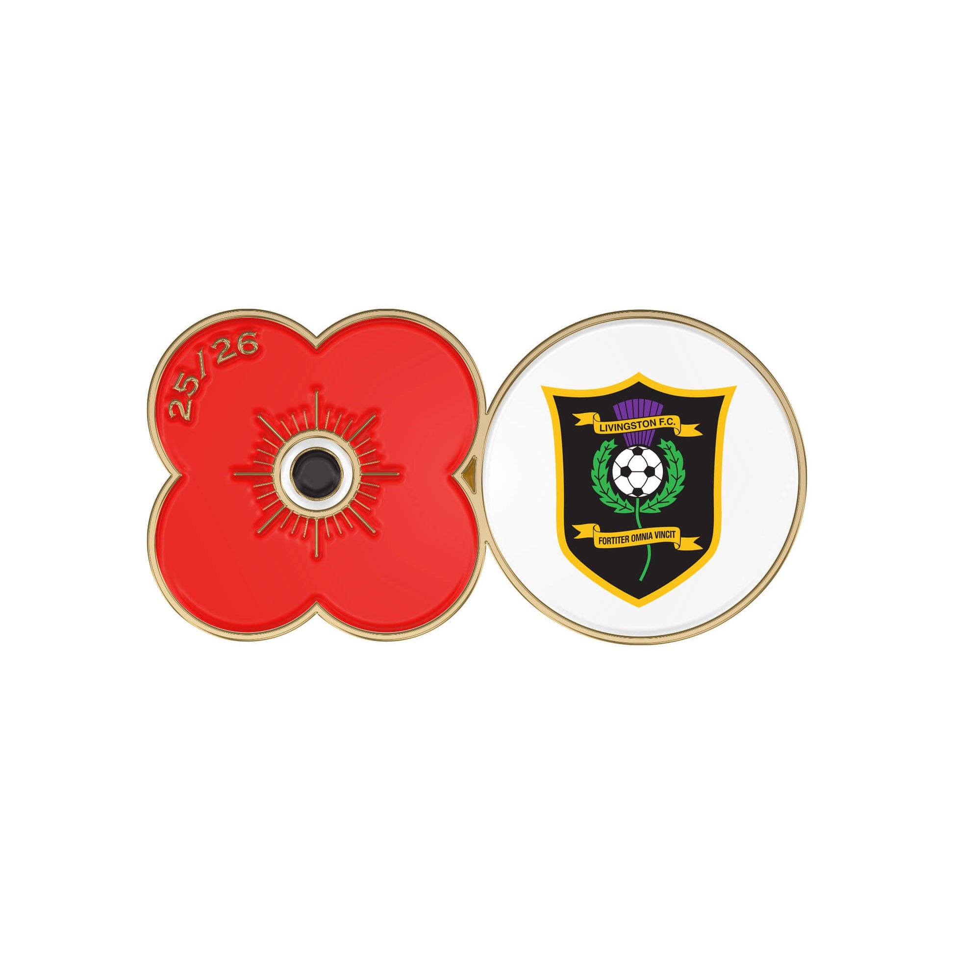Livingston F.C. Pin Badge F25J - Poppyscotland