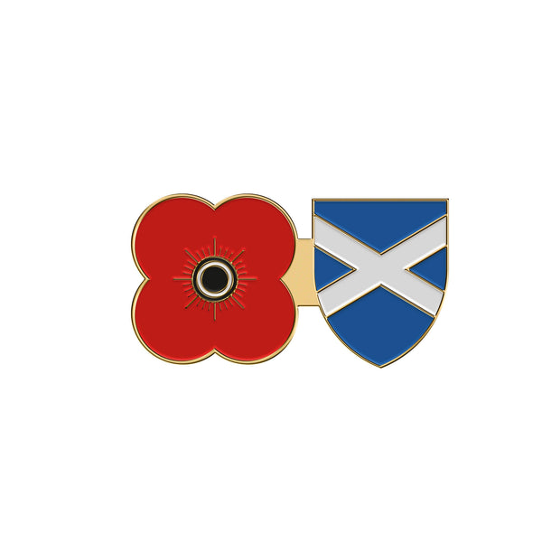 Poppy & Saltire Shield Pin Badge 23E | Poppyscotland