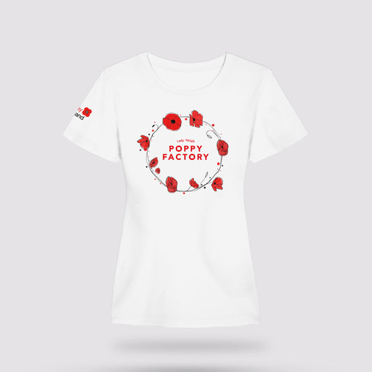 Poppy Factory Wreath Fitted T-Shirt | Poppyscotland