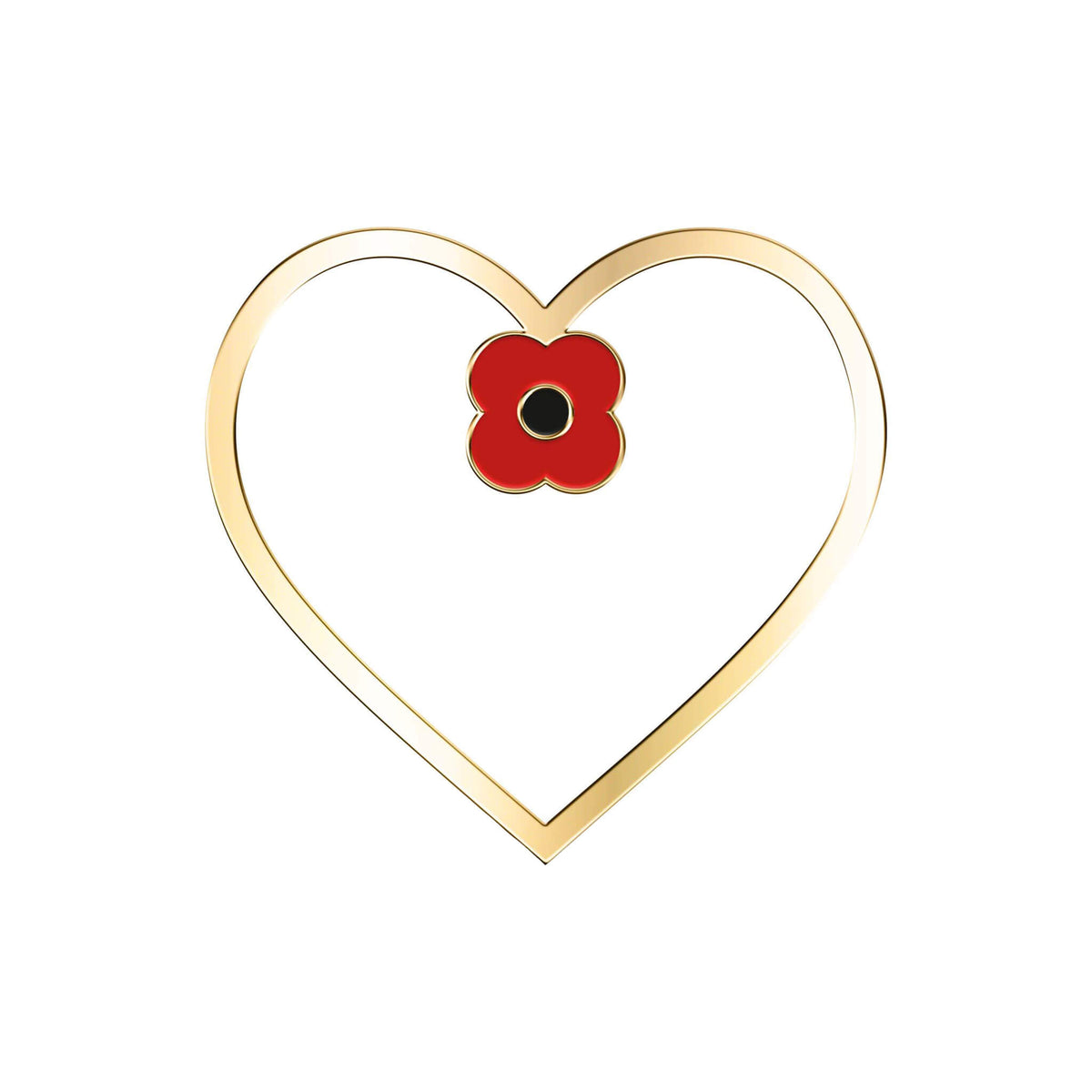 Heart shaped poppy brooch sale