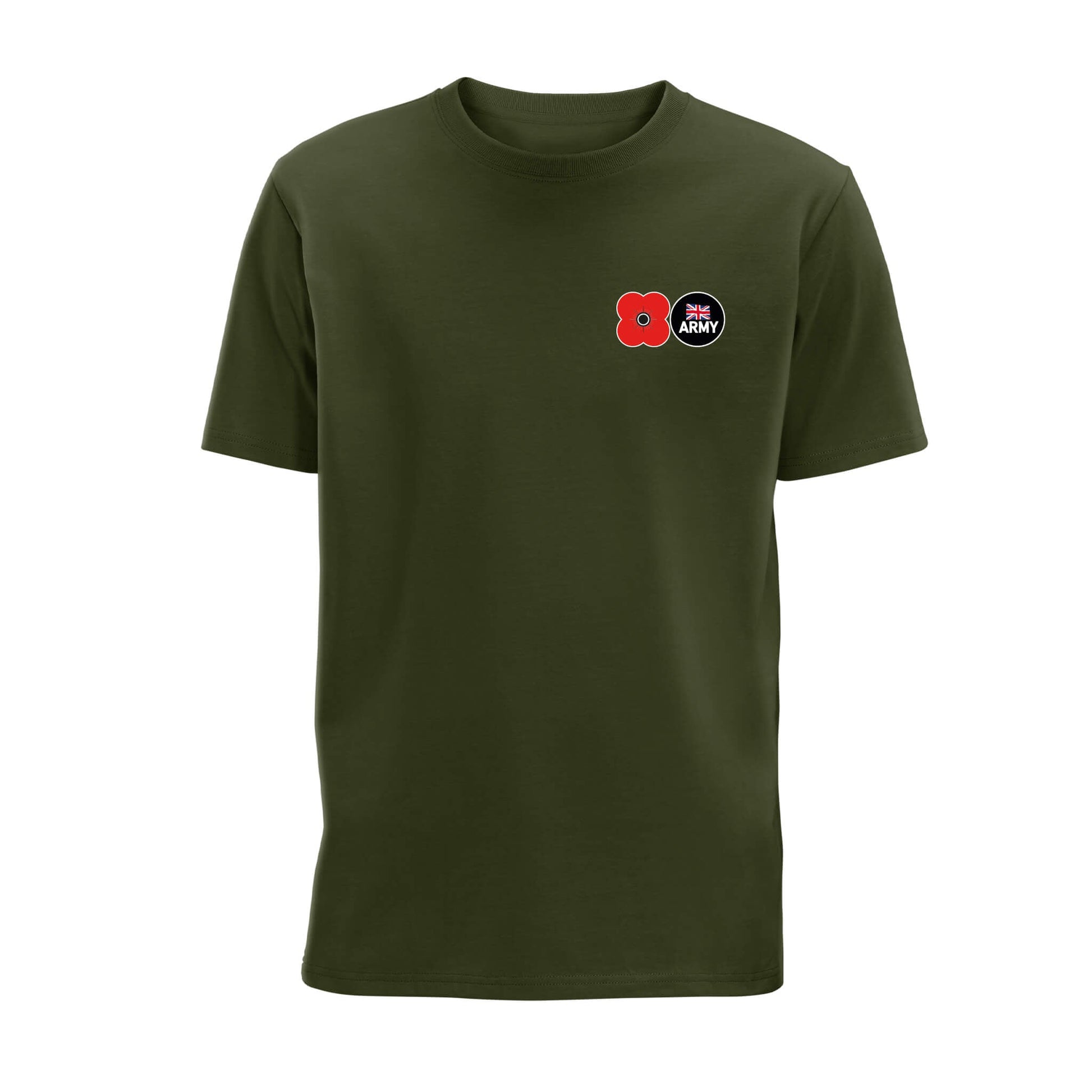 Army T-Shirt - Bottle Green - Front - Poppyscotland