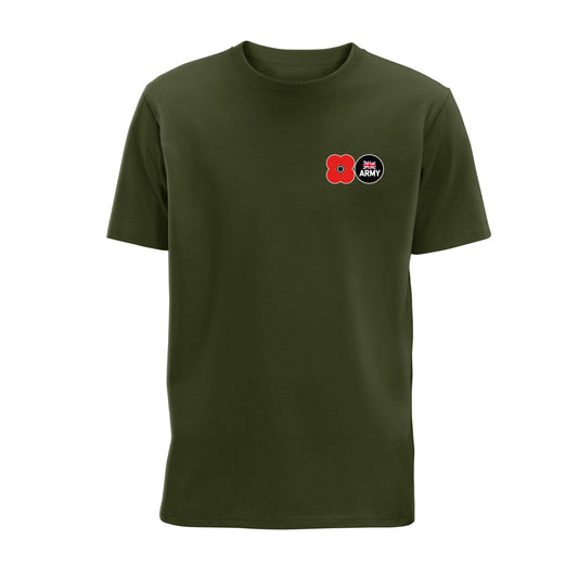Army T-Shirt - Bottle Green - Front - Poppyscotland