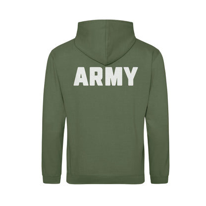 Army Hoodie - Earthy Green - Back - Poppyscotland