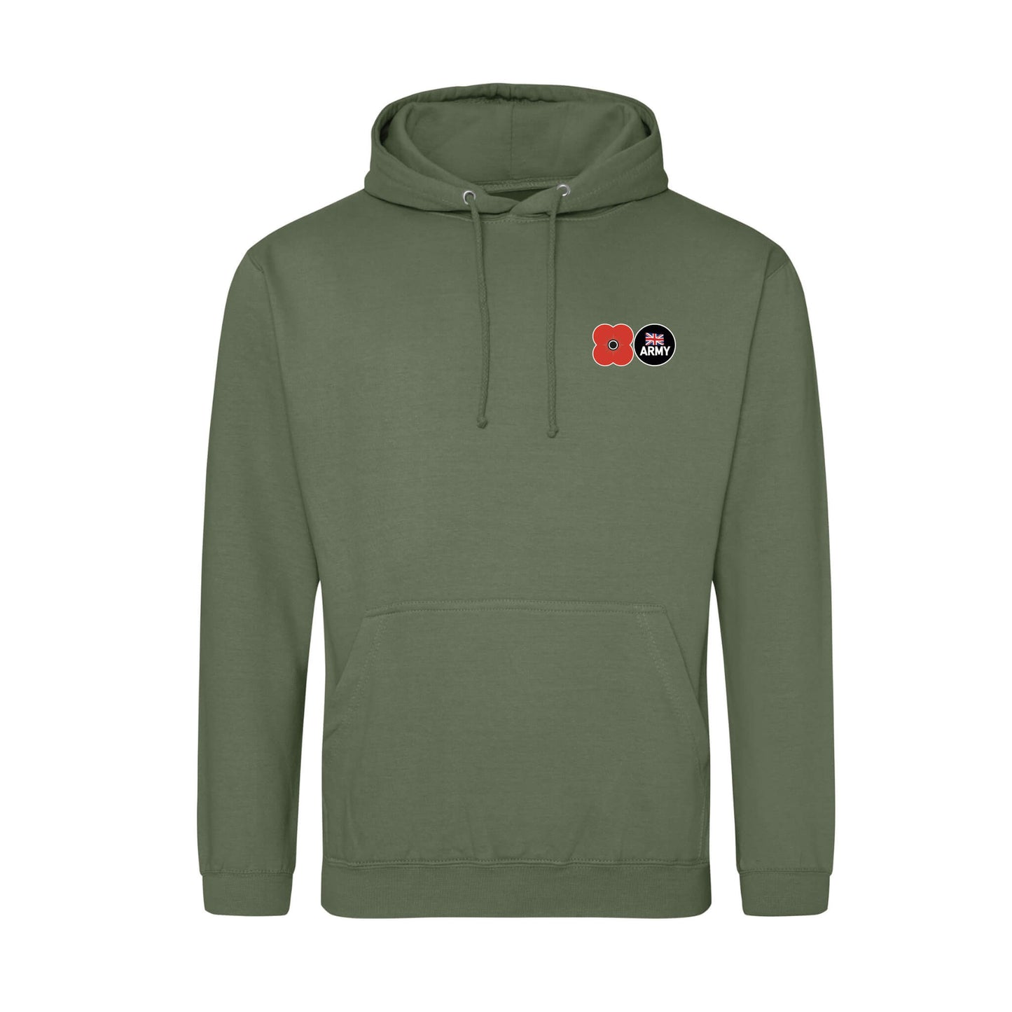 Army Hoodie - Earthy Green - Front - Poppyscotland