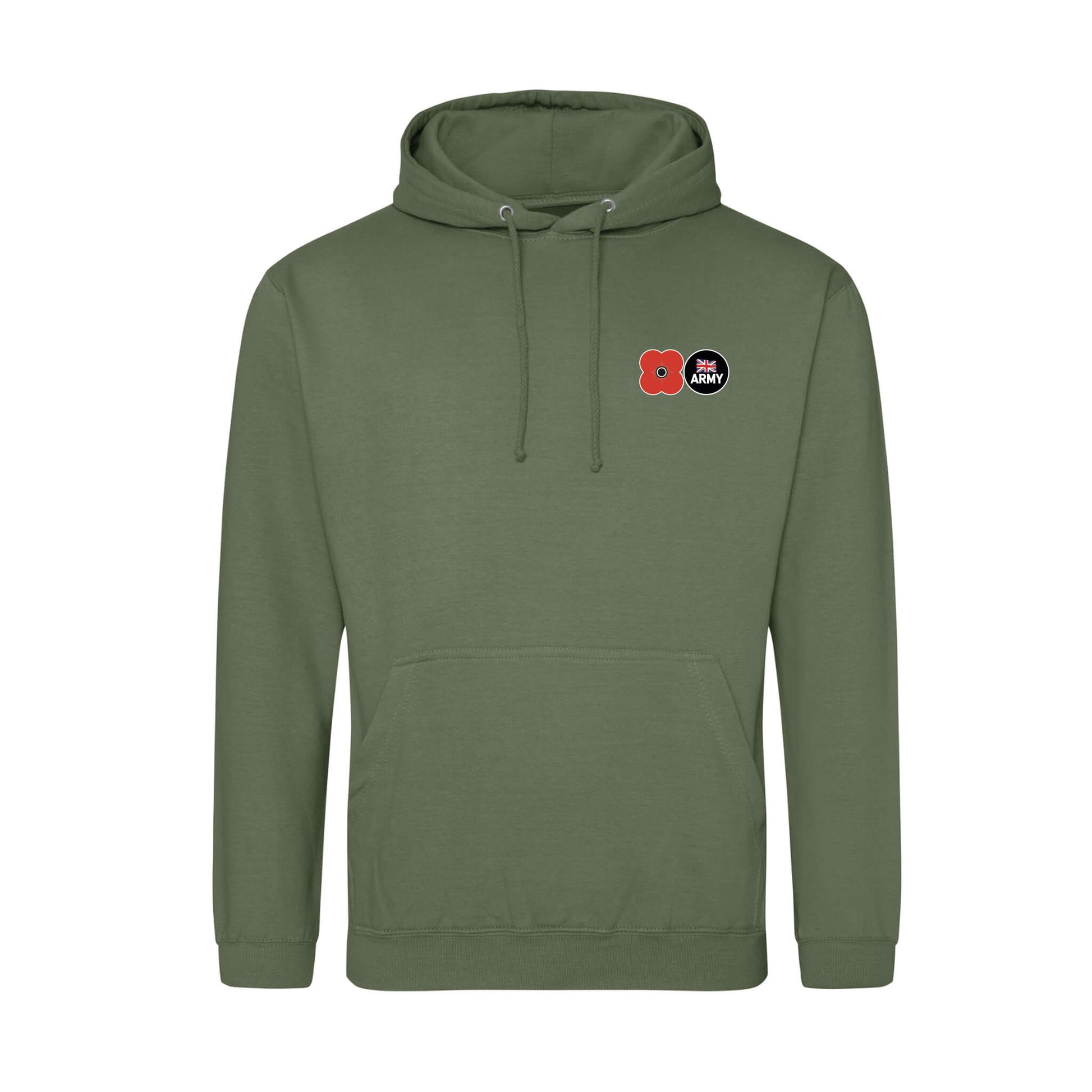Army Hoodie - Earthy Green - Front - Poppyscotland