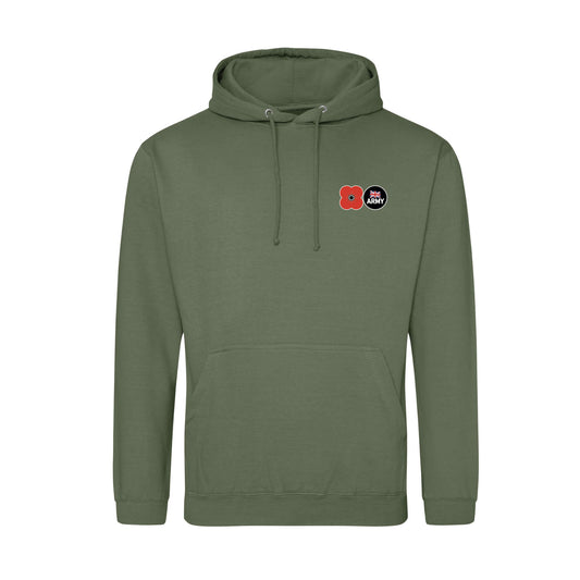 Army Hoodie - Earthy Green - Front - Poppyscotland