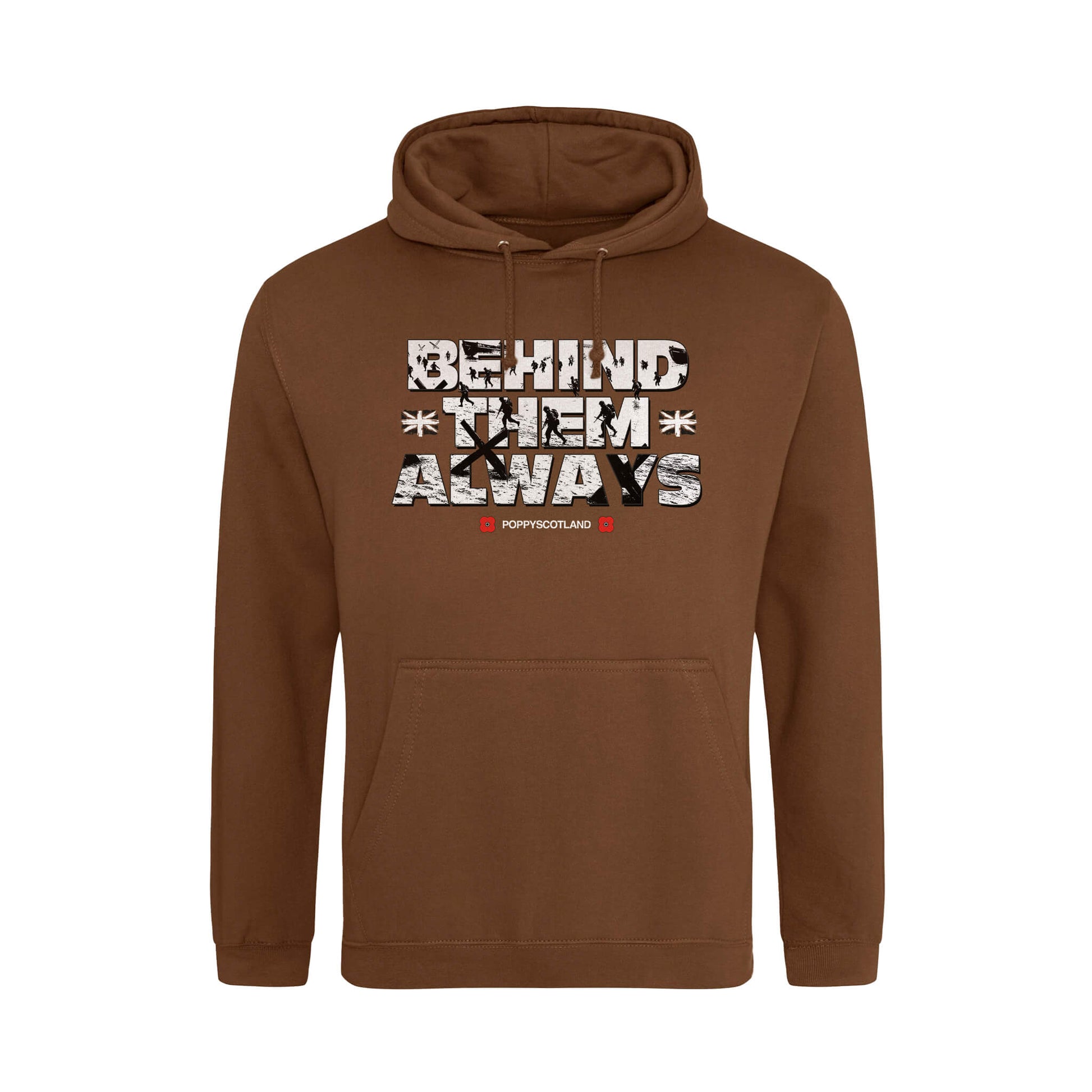 Behind Them Always Hoodie - Caramel Toffee - Front - Poppyscotland