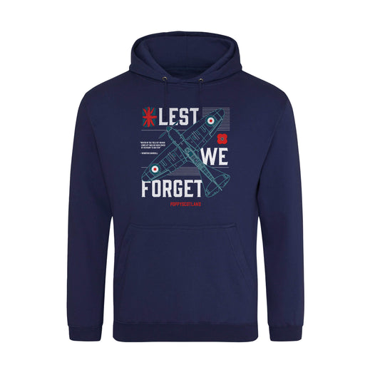 LWF Spitfire Blueprint Hoodie - Navy - Front - Poppyscotland
