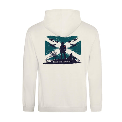 LWF Flag Hoodie - Saltire Flag - Vanilla Milkshake - Poppyscotland