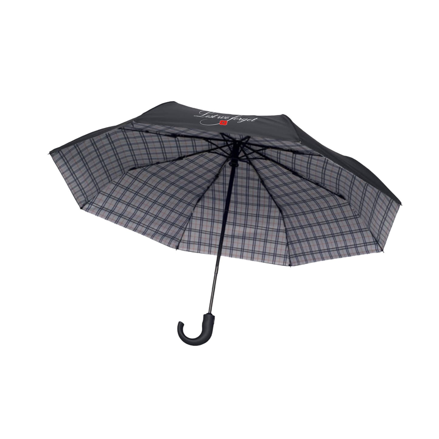 LWF Windproof Umbrella showing check under canopy - Poppyscotland