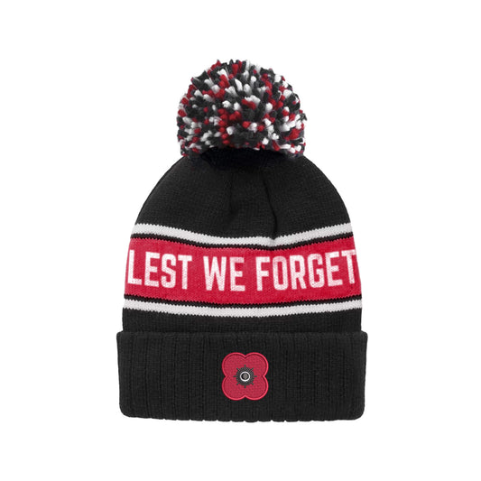 Pom Pom Beanie - Black - Poppyscotland
