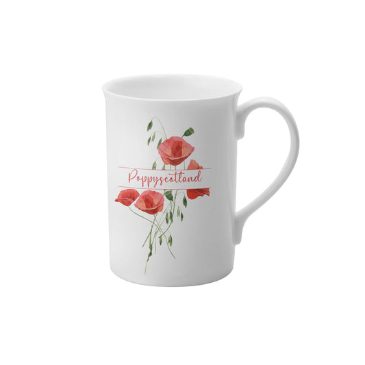 Poppy Bouquet China Mug - White - Poppyscotland