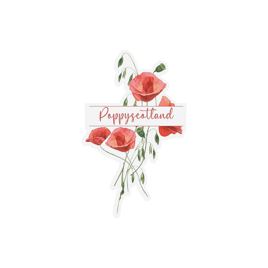 Poppy Bouquet Window Decal - Transparent - Poppyscotland