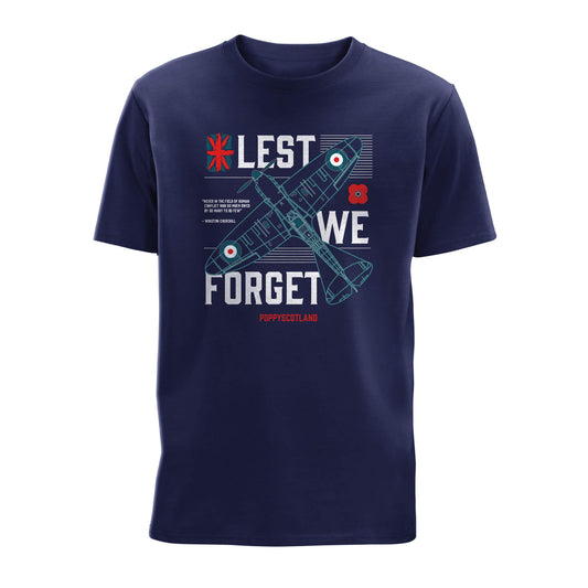 LWF Spitfire Blueprint T-Shirt - Navy - Front - Poppyscotland
