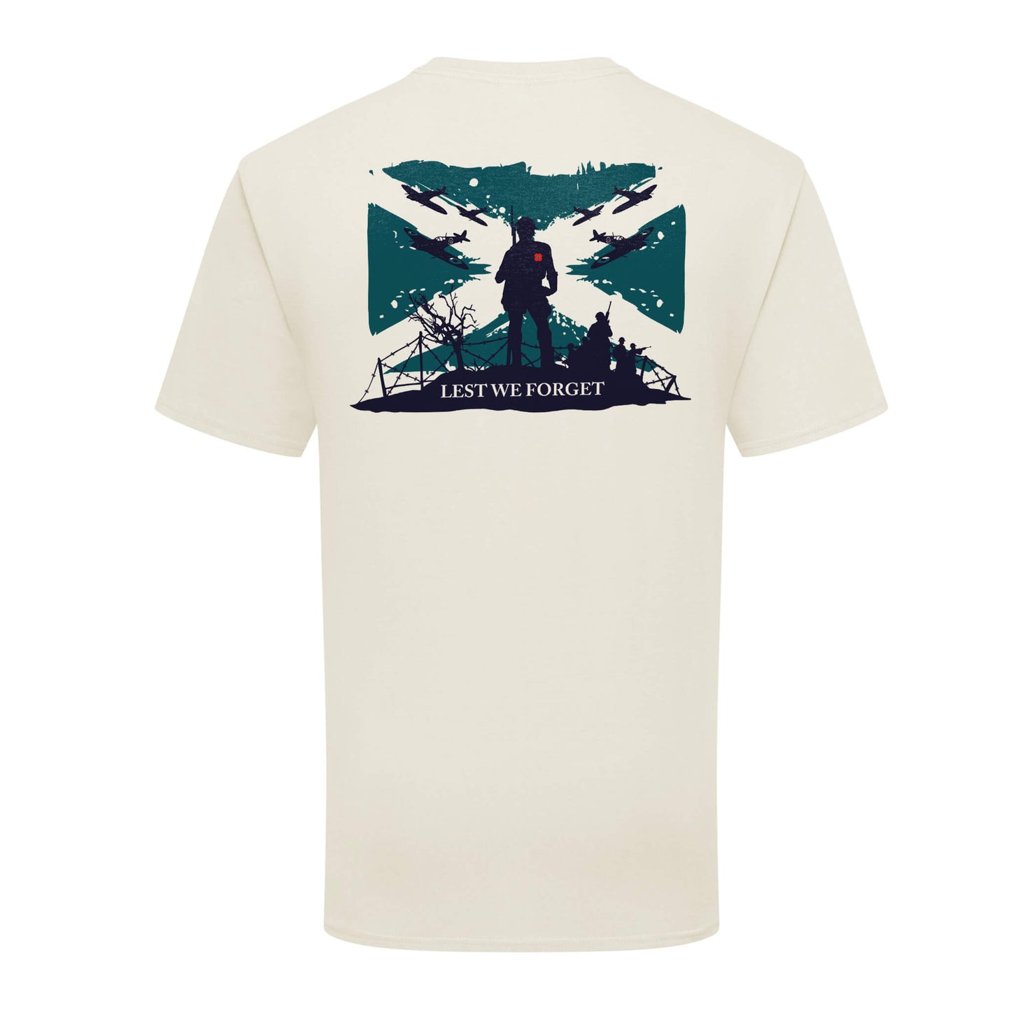 LWF Flag T-Shirt - Saltire Flag - Natural - Back - Poppyscotland