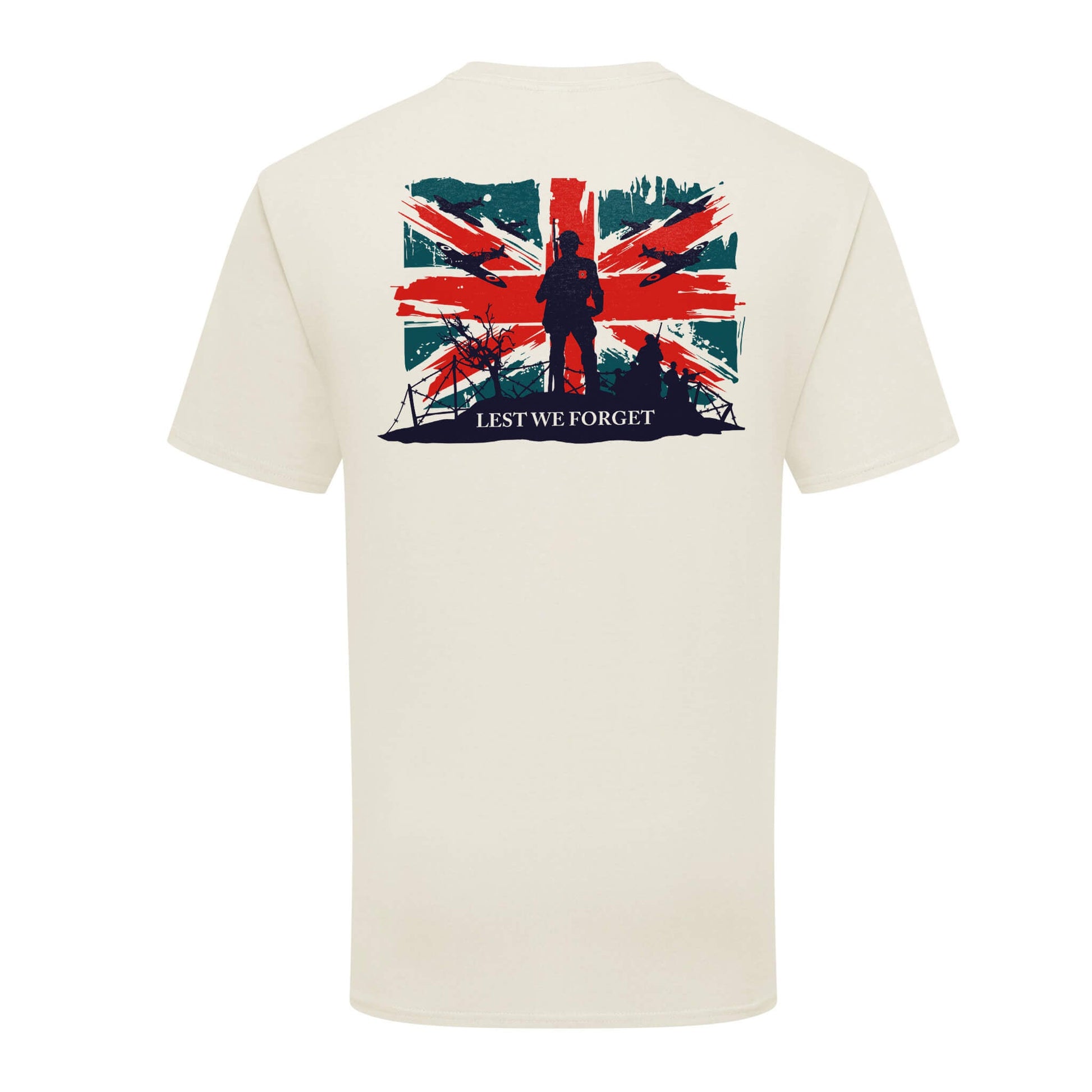 LWF Flag T-Shirt - Union Jack - Natural - Back - Poppyscotland
