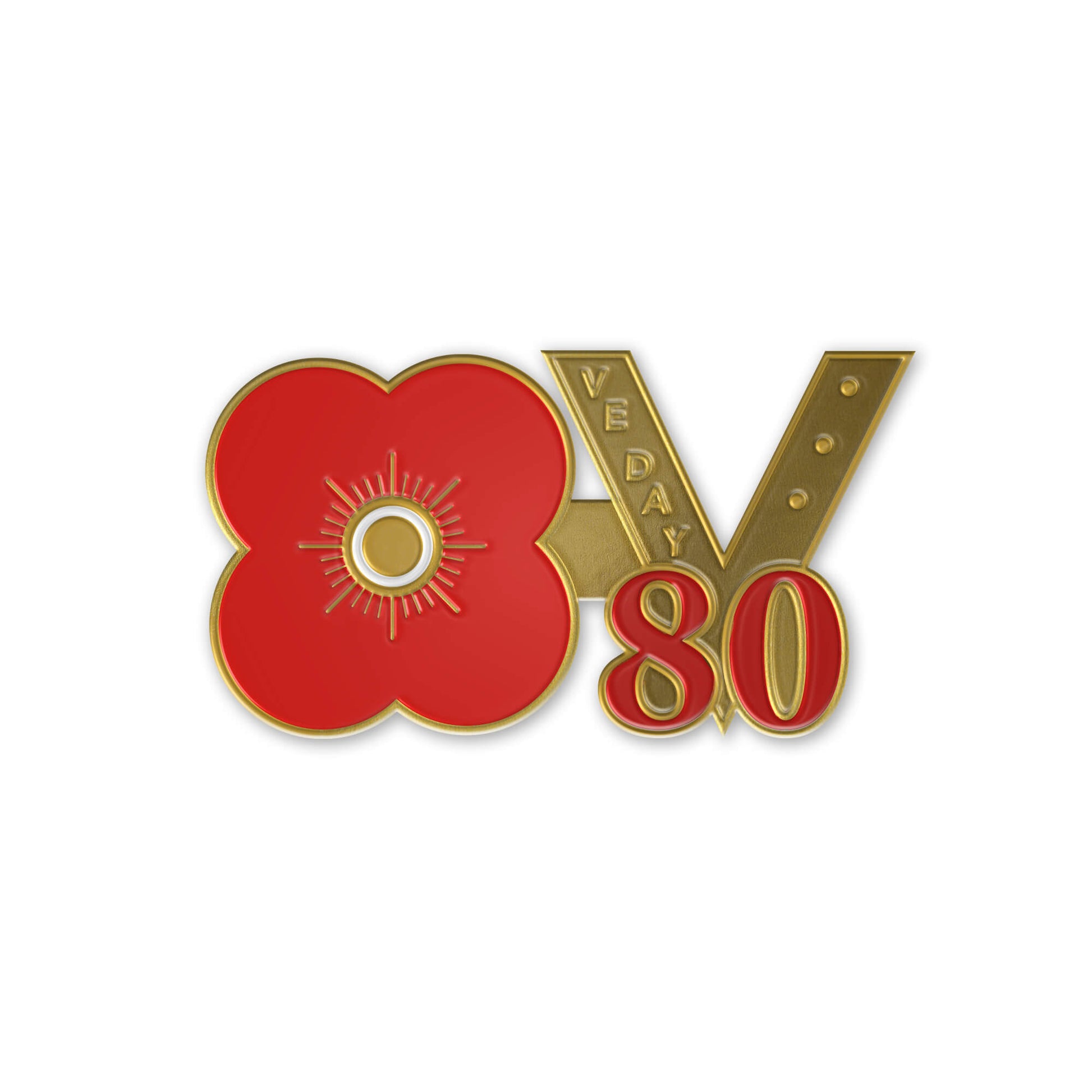 VE Day 80th Anniversary Pin Badge | Gold | Poppyscotland