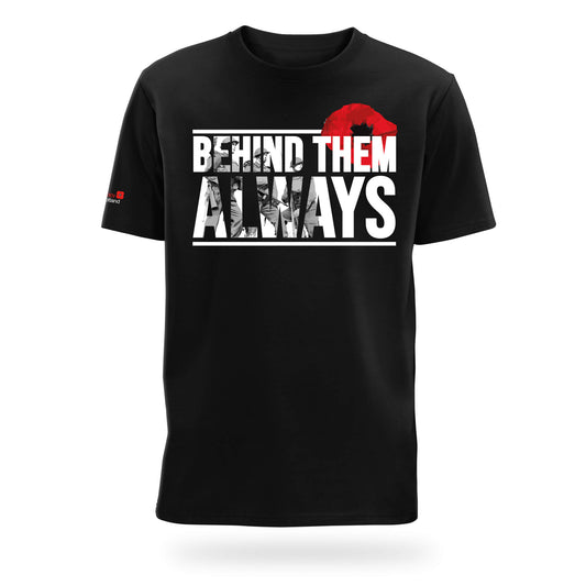 Behind Them Always T-Shirt | Black | Poppyscotland