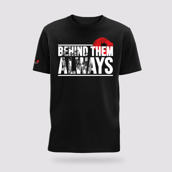 Behind Them Always T-Shirt | Black | Poppyscotland
