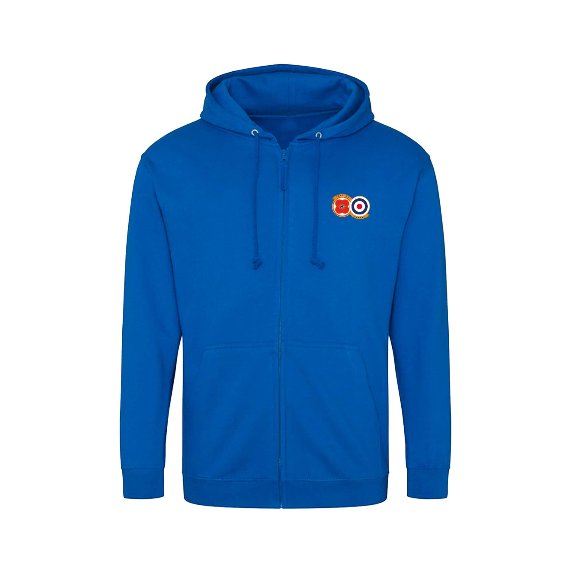 RAF Zipped Hoodie | Royal Blue | Back | Poppy Scotland
