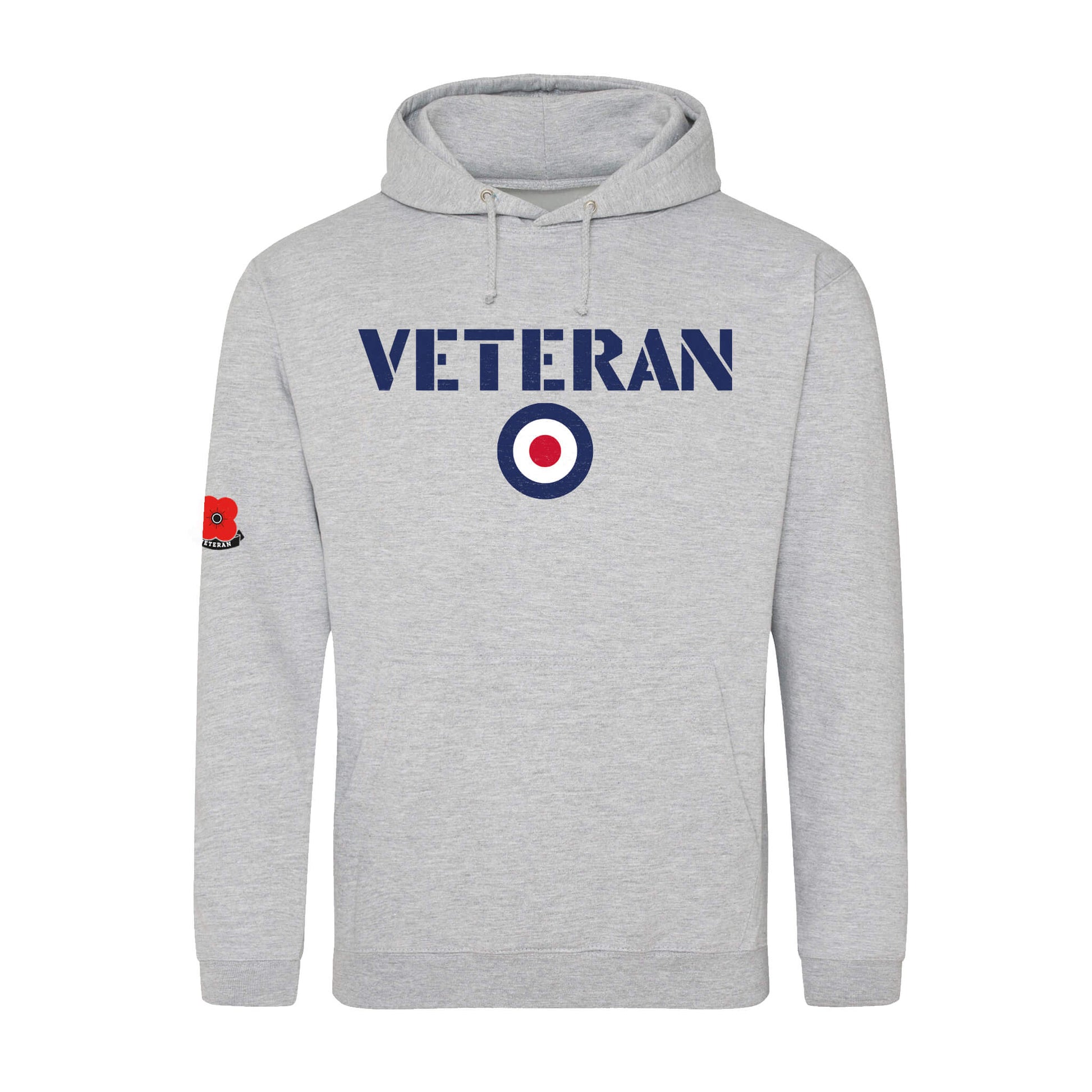 RAF Veteran Hoodie - Heather Grey - Front - Poppyscotland