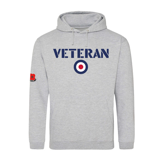 RAF Veteran Hoodie - Heather Grey - Front - Poppyscotland