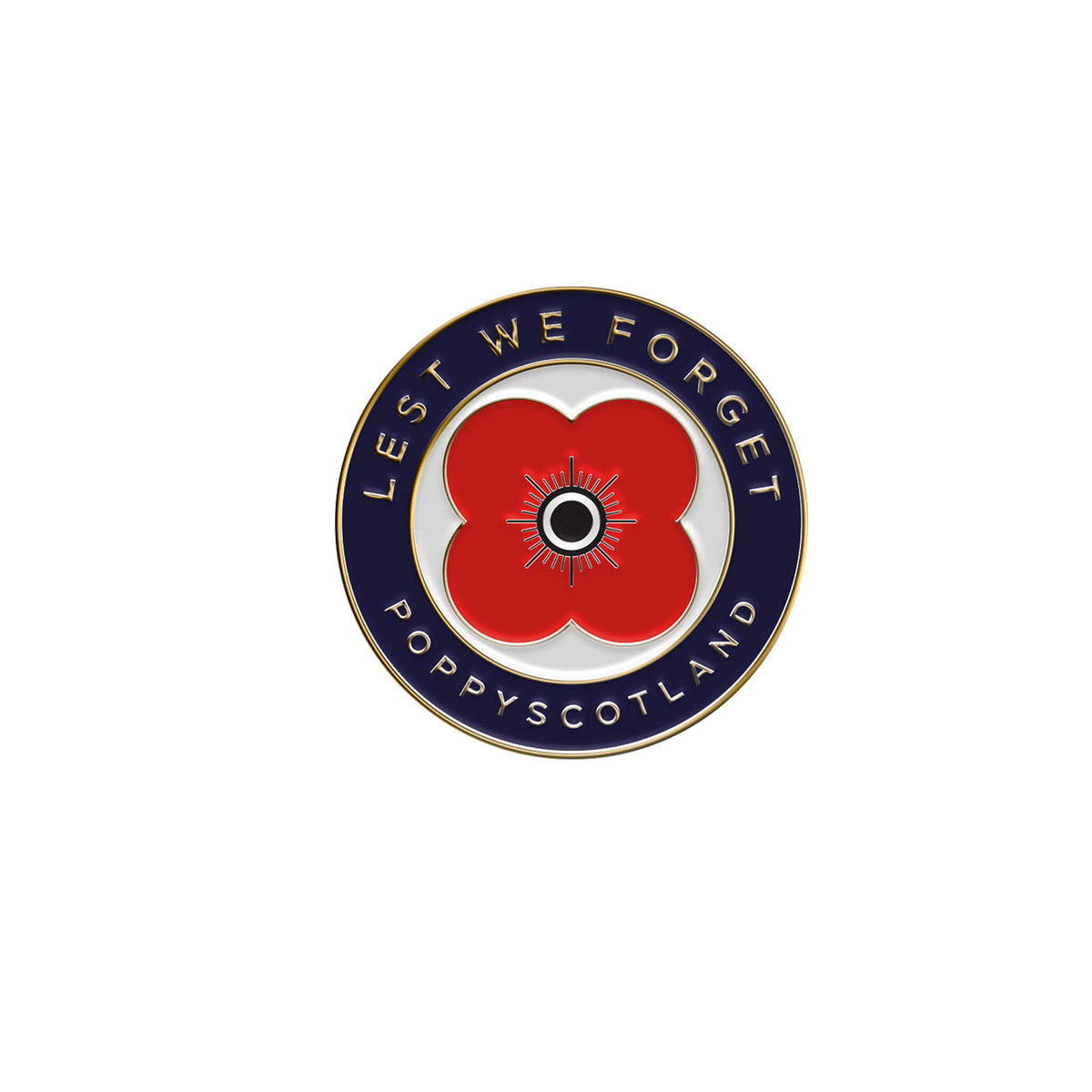 Round LWF Poppy Pin Badge 23P Poppyscotland