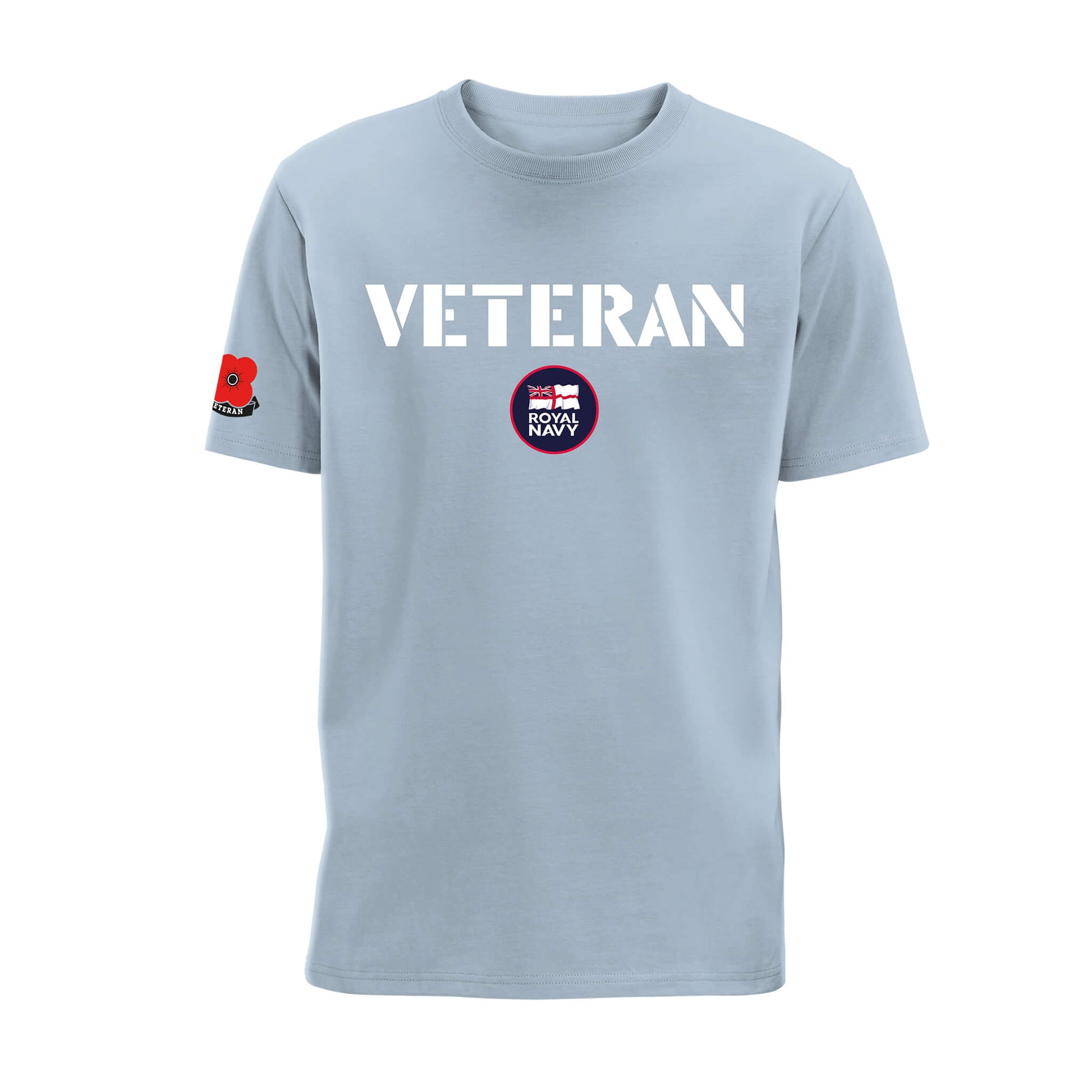 Navy Veteran T-Shirt - Mineral Blue - Front - Poppyscotland