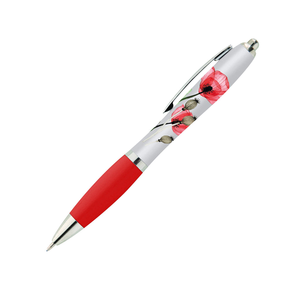 Wild Poppies Full Wrap Contour Pen | White/Red | Poppyscotland