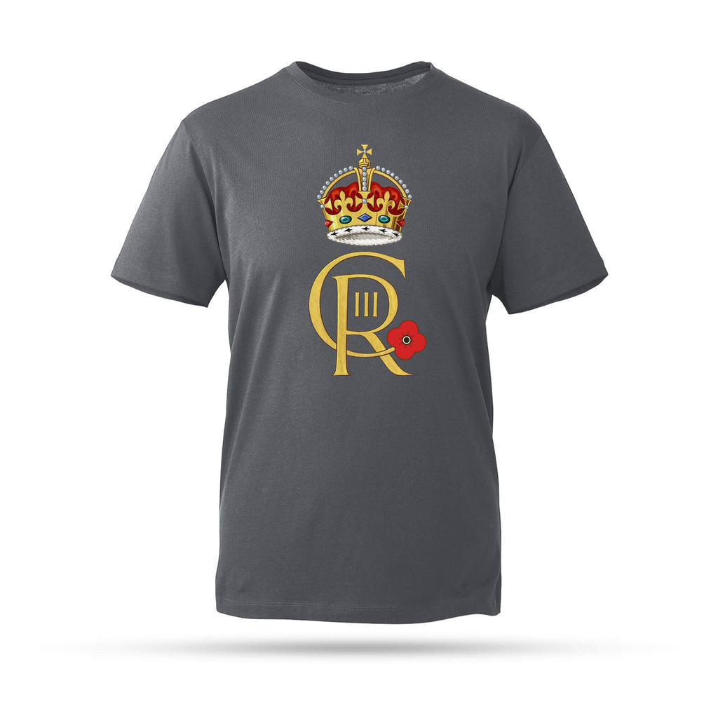 Poppyscotland King Charles III Coronation T-Shirt - Grey