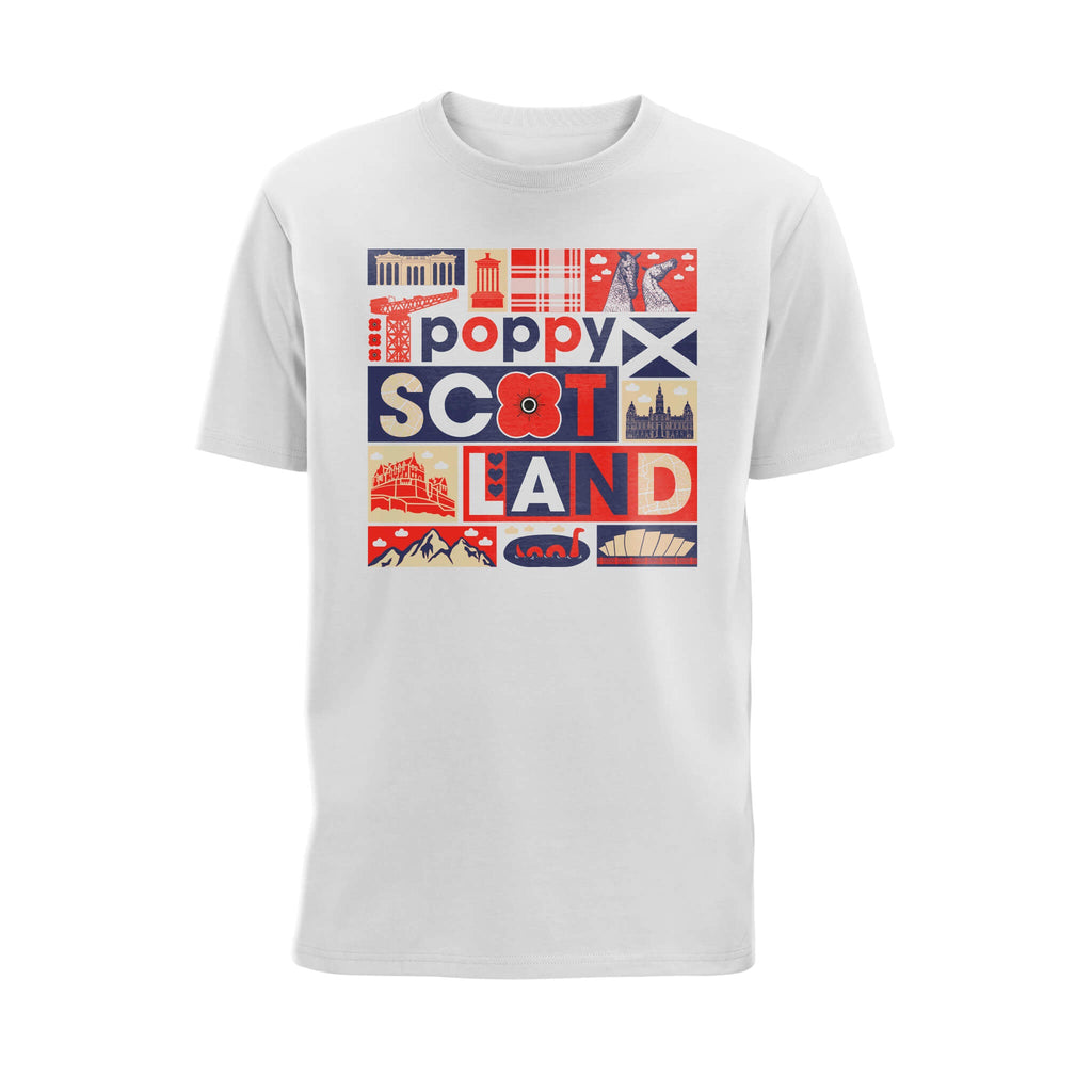Landmarks Poppy T-Shirt | White | Poppyscotland