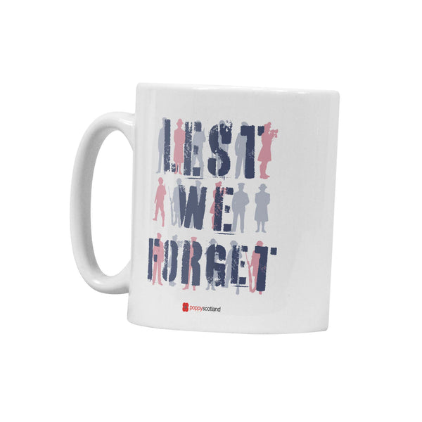 poppyscotland Lest We Forget ceramic tea or coffee mug