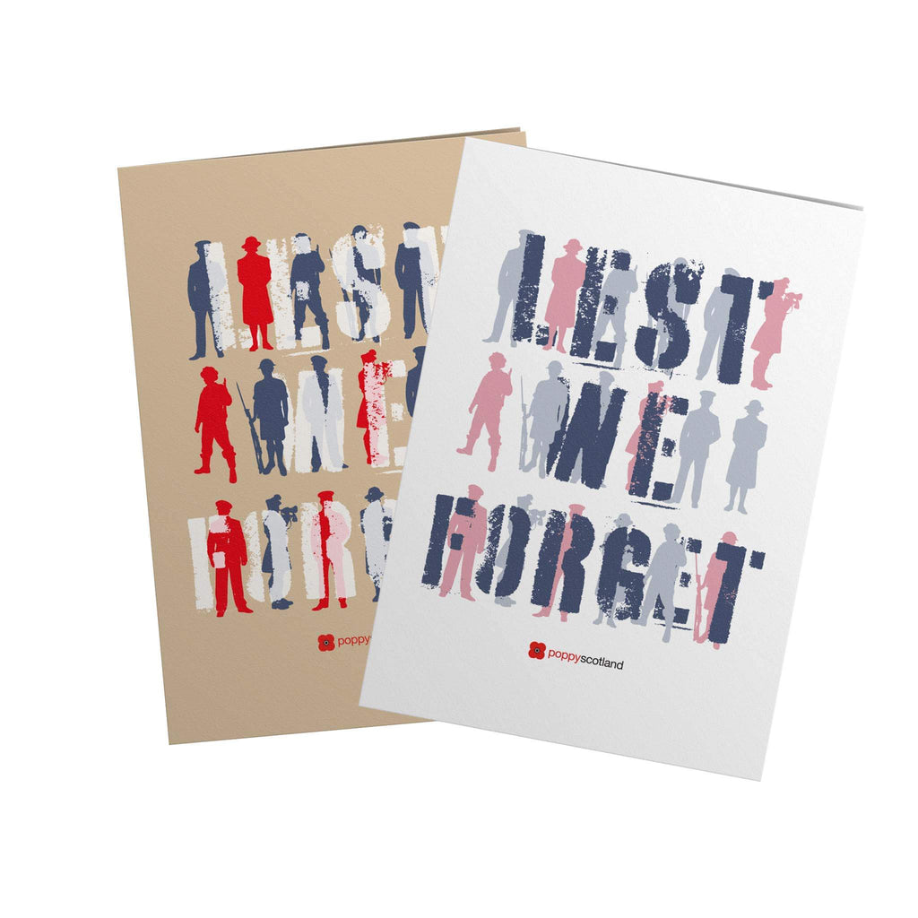 Poppyscotland Lest we Forget Greetings Card in Natural or White